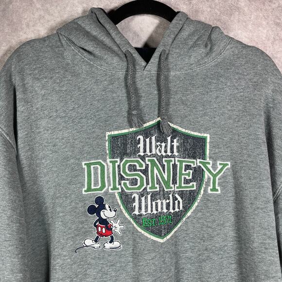Walt Disney World Hoodie Sweatshirt Mens‎ Large Gray Mickey Mouse Vacation - Picture 1 of 10